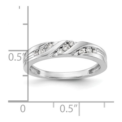 14K White Gold 1/8 ct tw Diamond Trio Wedding Band – view 8