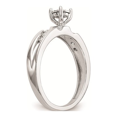 14K White Gold 1/8 ct tw Diamond Trio Engagement Ring – view 6