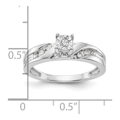 14K White Gold 1/8 ct tw Diamond Trio Engagement Ring – view 8