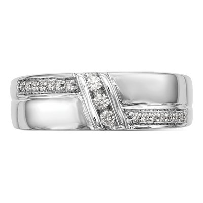 14K White Gold 1/7 ct tw Diamond Trio Wedding Band – view 4