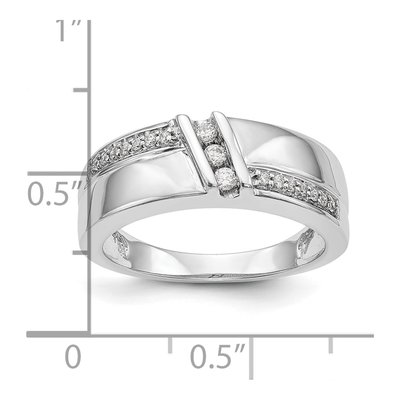 14K White Gold 1/7 ct tw Diamond Trio Wedding Band – view 7