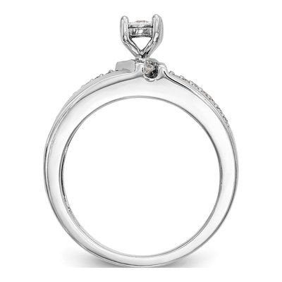 14K White Gold Diamond Trio Ring Semi-Mount – view 2