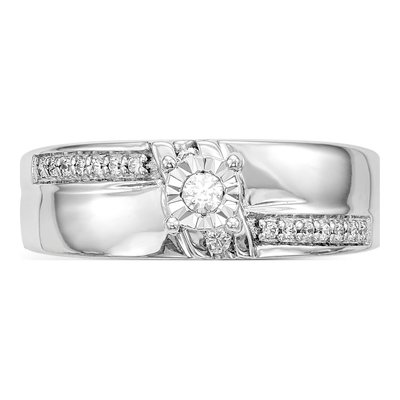 14K White Gold Diamond Trio Ring Semi-Mount – view 4