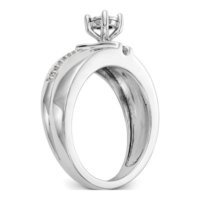 14K White Gold Diamond Trio Ring Semi-Mount – view 6