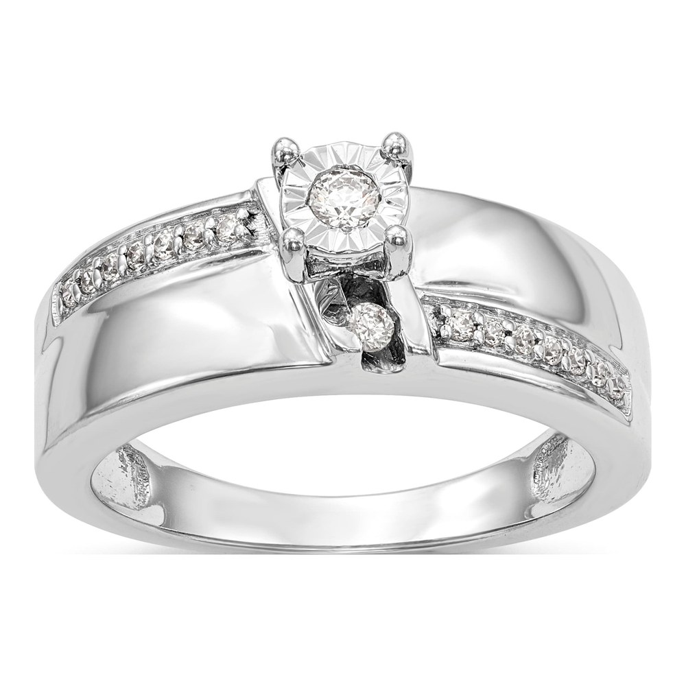 14K White Gold Diamond Trio Ring Semi-Mount