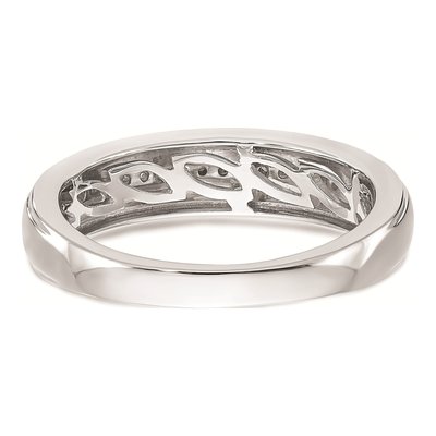 Men's 14K White Gold 1/10 ct tw Diamond Trio Wedding Band – view 5