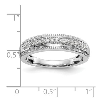 Men's 14K White Gold 1/10 ct tw Diamond Trio Wedding Band – view 7