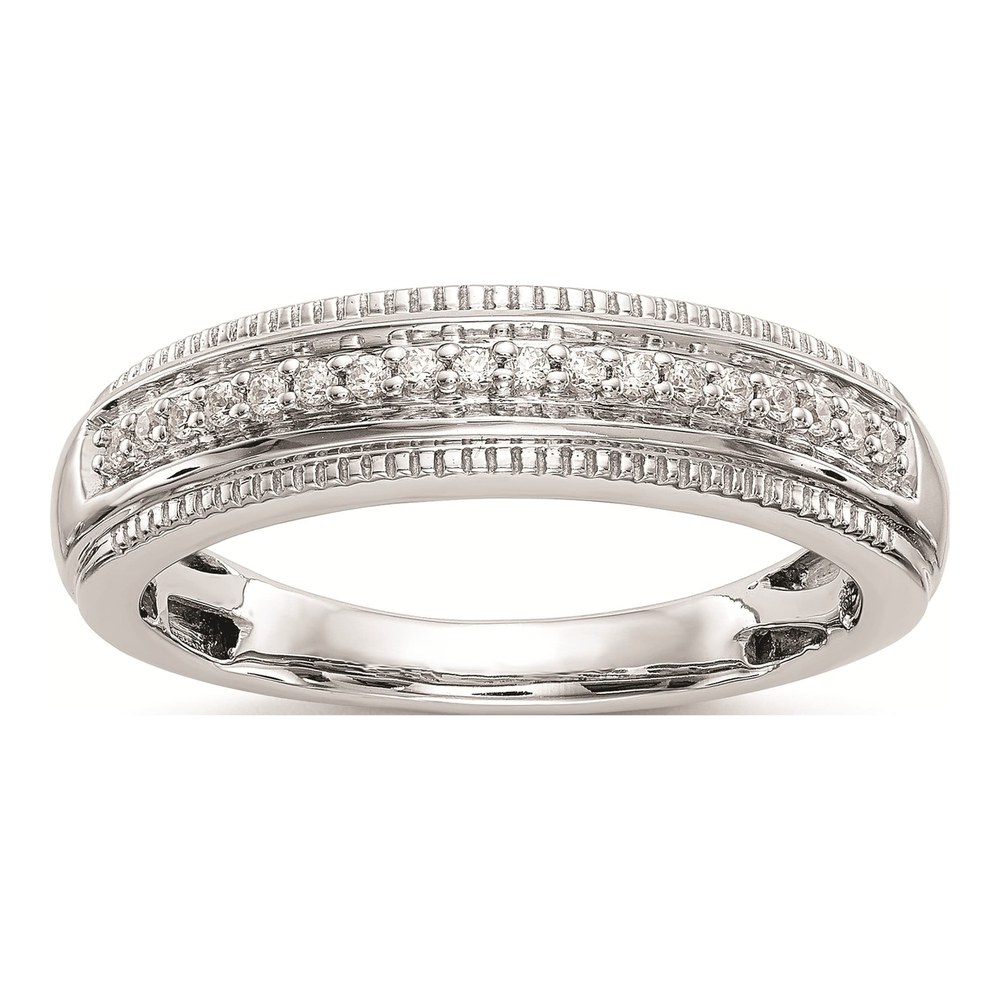 Men's 14K White Gold 1/10 ct tw Diamond Trio Wedding Band