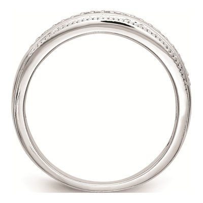14K White Gold 1/10 ct tw Diamond Trio Wedding Band – view 2