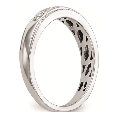 14K White Gold 1/10 ct tw Diamond Trio Wedding Band – view 6