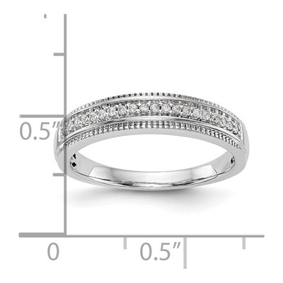 14K White Gold 1/10 ct tw Diamond Trio Wedding Band – view 7