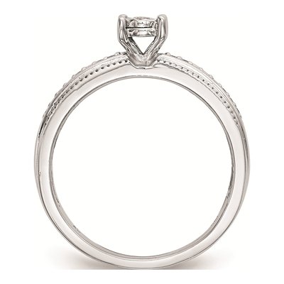 14K White Gold Diamond Trio Engagement Ring Semi-Mount – view 2