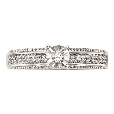 14K White Gold Diamond Trio Engagement Ring Semi-Mount – view 4