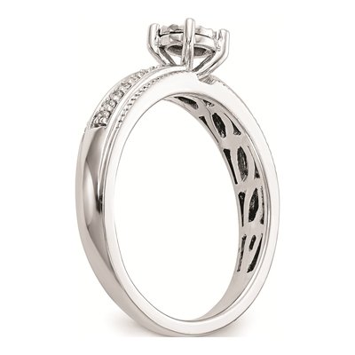 14K White Gold Diamond Trio Engagement Ring Semi-Mount – view 6
