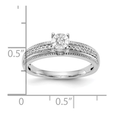 14K White Gold Diamond Trio Engagement Ring Semi-Mount – view 8
