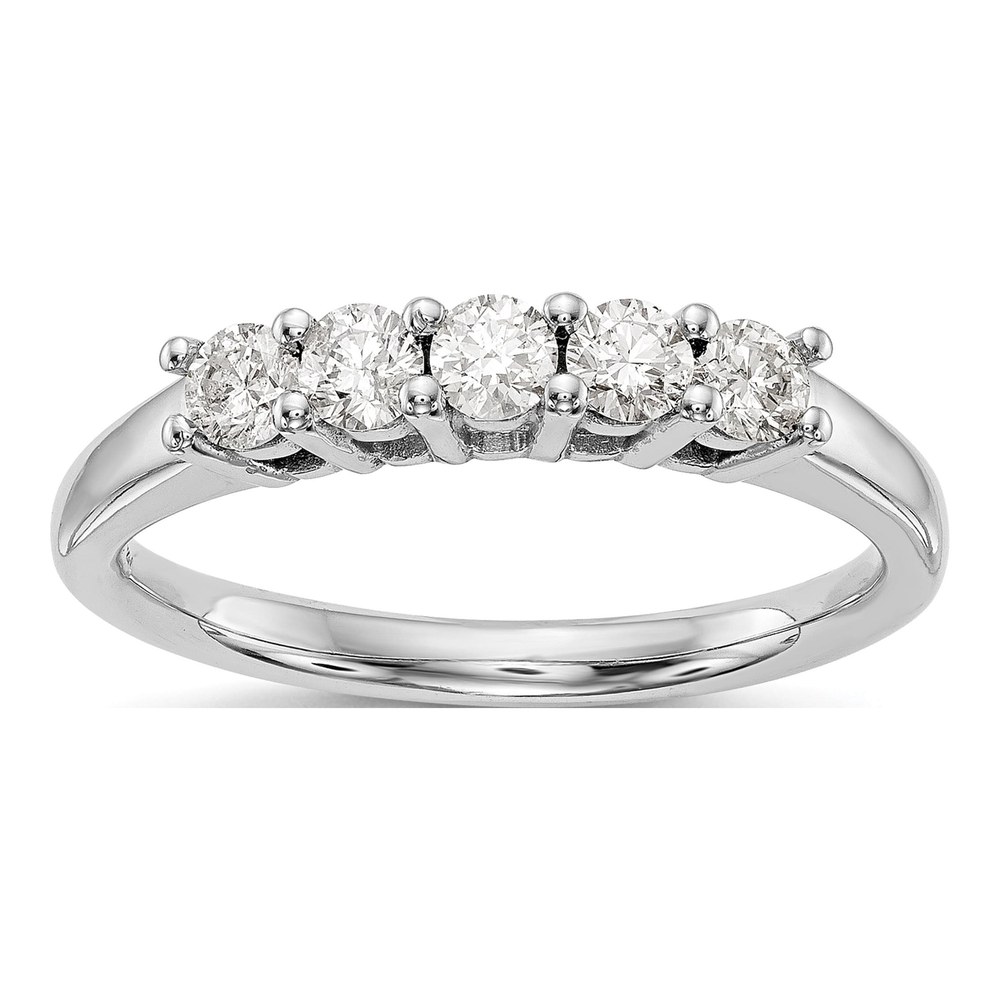 14K White Gold 1 ct tw Lab-Grown Diamond 5-Stone Ring