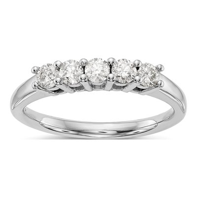 14K White Gold 1 ct tw Lab-Grown Diamond 5-Stone Ring