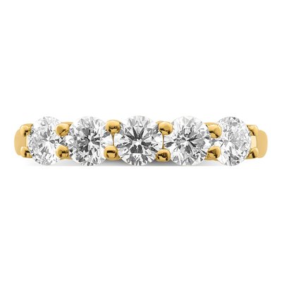 14K Yellow Gold 1 1/3 ct tw Lab-Grown Diamond 5-Stone Ring – view 5