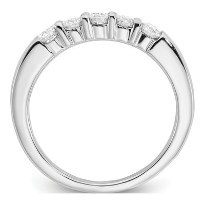 14K White Gold 1/2 ct tw Lab-Grown Diamond Five-Stone Wedding Band – view 3