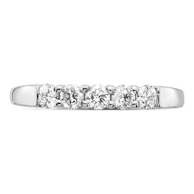 14K White Gold 1/2 ct tw Lab-Grown Diamond Five-Stone Wedding Band – view 4