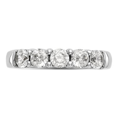 14K White Gold 1 ct tw Lab-Grown Diamond 5-Stone Wedding Band – view 6