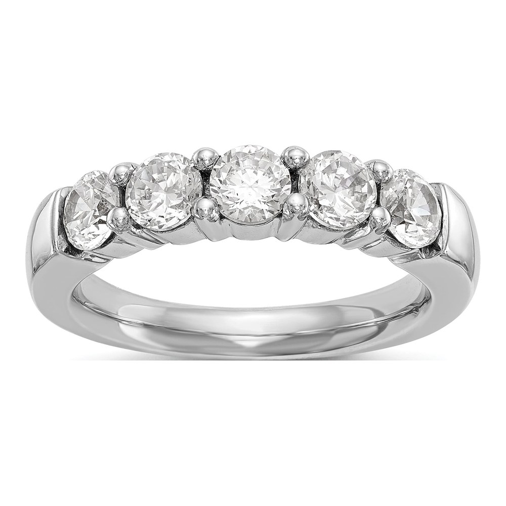 14K White Gold 1 ct tw Lab-Grown Diamond 5-Stone Wedding Band