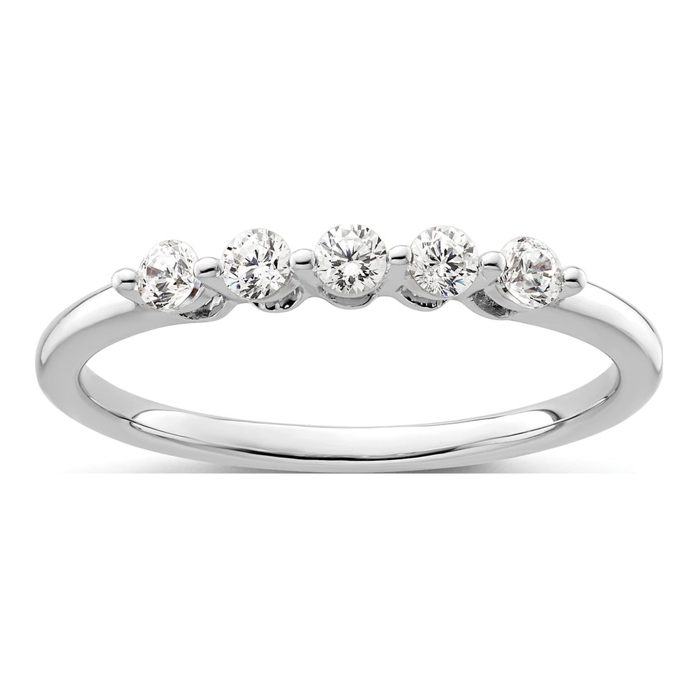 14K White Gold 1/4 ct tw Lab-Grown Diamond 5-Stone Ring