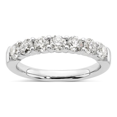 14K White Gold 1 1/5 ct tw Lab-Grown Diamond Seven Fashion Wedding Band