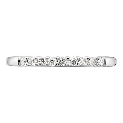 14K White Gold 1/5 ct tw Lab-Grown Diamond Nine Fashion Wedding Band – view 3