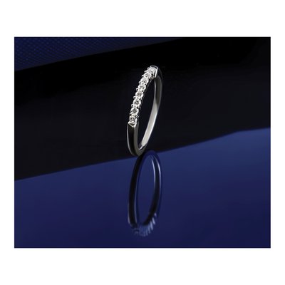 14K White Gold 1/5 ct tw Lab-Grown Diamond Nine Fashion Wedding Band – view 5