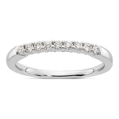 14K White Gold 1/5 ct tw Lab-Grown Diamond Nine Fashion Wedding Band