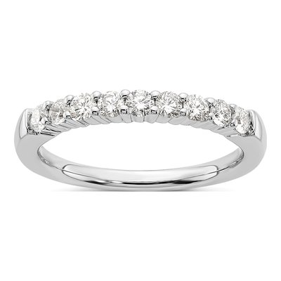 14K White Gold 1/2 ct tw Lab-Grown Diamond Fashion Wedding Band