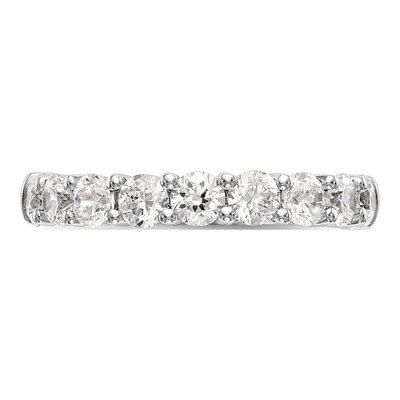 14K White Gold 1 ct tw Lab-Grown Diamond Nine Wedding Band – view 5