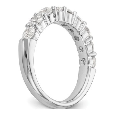 14K White Gold 1 ct tw Lab-Grown Diamond Nine Wedding Band – view 7