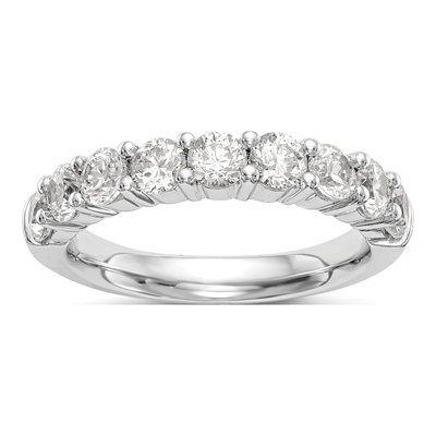 14K White Gold 1 ct tw Lab-Grown Diamond Nine Wedding Band