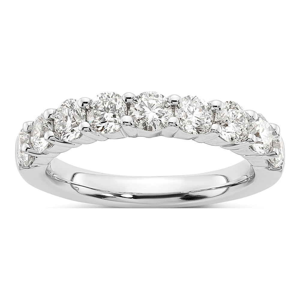 14K White Gold 1 5/8 ct tw Lab-Grown Diamond Nine-Stone Wedding Band