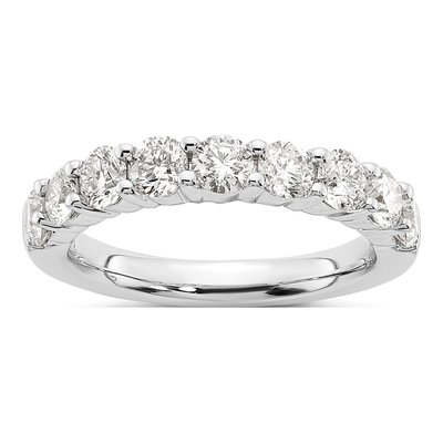 14K White Gold 1 5/8 ct tw Lab-Grown Diamond Nine-Stone Wedding Band