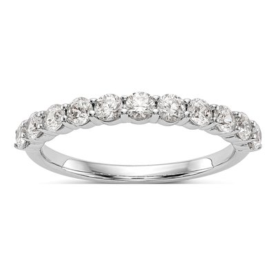 14K White Gold 3/4 ct tw Lab-Grown Diamond Eleven Wedding Band