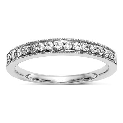 14K White Gold 1/4 ct tw Lab-Grown Diamond Wedding Band