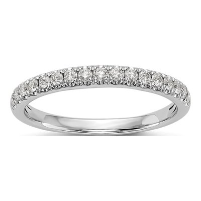 14K White Gold 3/8 ct tw Lab-Grown Diamond Wedding Band