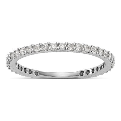 14K White Gold 3/8 ct tw Lab-Grown Diamond Wedding Band