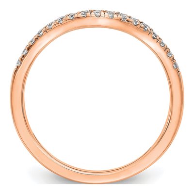 14K Rose Gold 1/5 ct tw Lab-Grown Diamond Curved Wedding Band – view 2