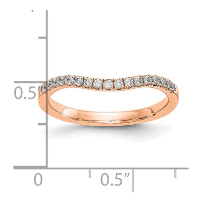 14K Rose Gold 1/5 ct tw Lab-Grown Diamond Curved Wedding Band – view 3