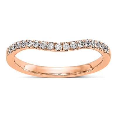 14K Rose Gold 1/5 ct tw Lab-Grown Diamond Curved Wedding Band