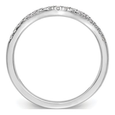 14K White Gold 1/5 ct tw Lab-Grown Diamond Curved Wedding Band – view 3