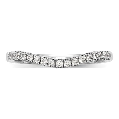 14K White Gold 1/5 ct tw Lab-Grown Diamond Curved Wedding Band – view 6