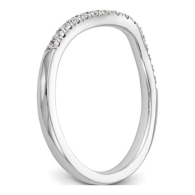 14K White Gold 1/5 ct tw Lab-Grown Diamond Curved Wedding Band – view 8