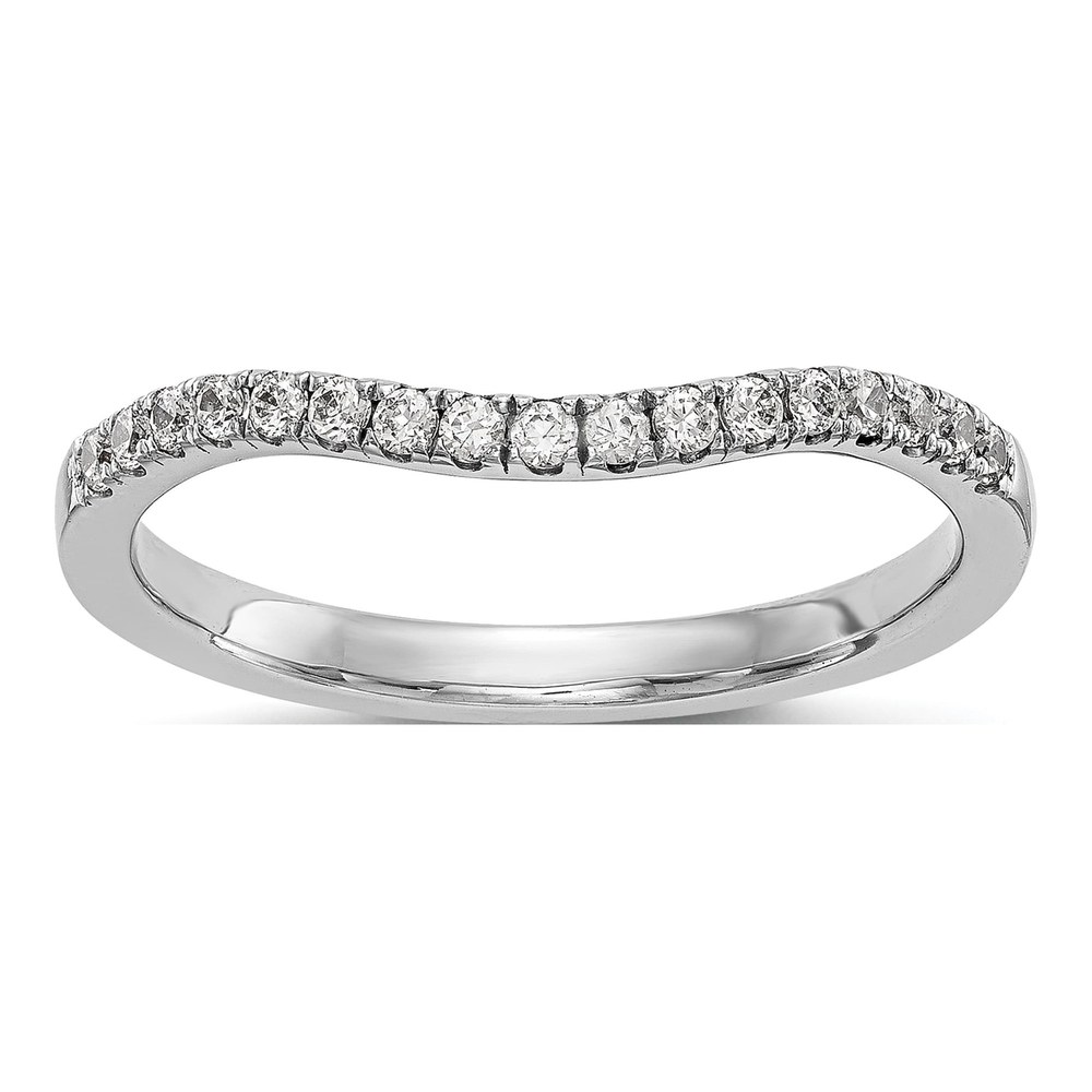 14K White Gold Lab Grown Diamond Curved Band Ring