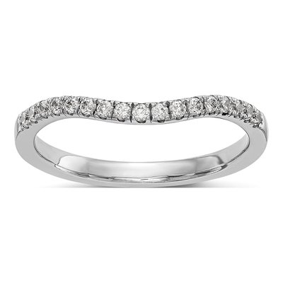 14K White Gold 1/5 ct tw Lab-Grown Diamond Curved Wedding Band