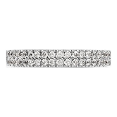 14K White Gold 3/8 ct tw Lab-Grown Diamond Double Row Wedding Band – view 6